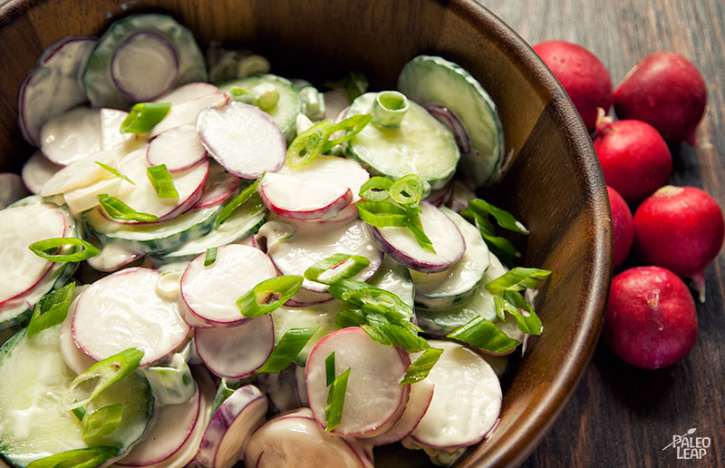 Radish and Cucumber Salad Paleo Leap